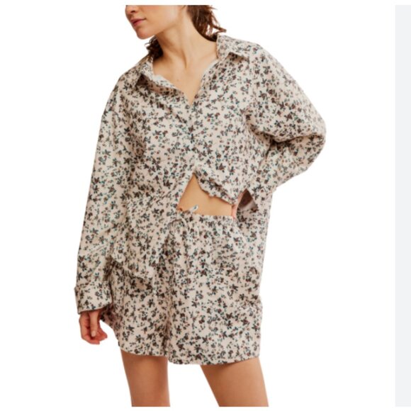 new FREE PEOPLE Early Morning 100% cotton Sleep SET! Ivory Combo 257  3T2M - Picture 4 of 12